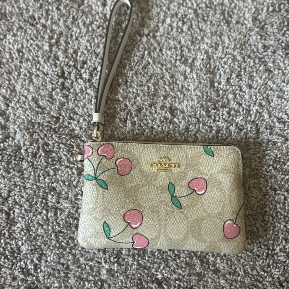 Coach Wristlet with cherry print